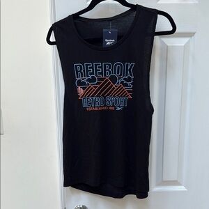 Reebok Black Retro Sport Tank Top